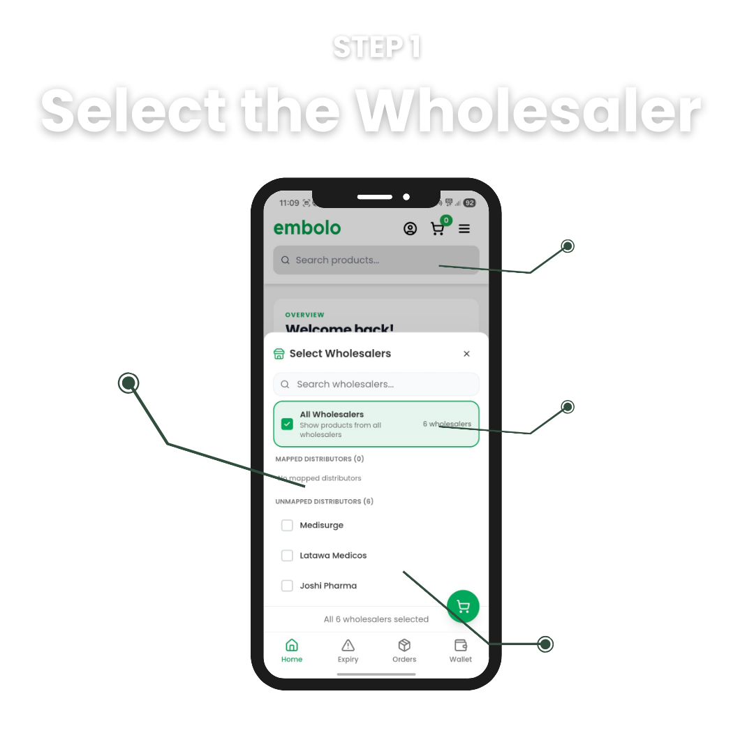 Cart page in Embolo app